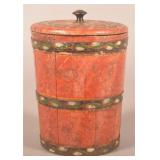 Excellent Joseph Lehn Paint-Decorated Sugar Bucket