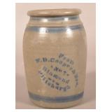1-Gallon W.D.Cooper & Bro Pittsburgh Stoneware Jar