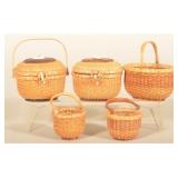 5 Contemporary Miniature Nantucket Baskets