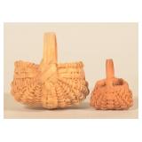 2 Miniature Splint Oak Baskets