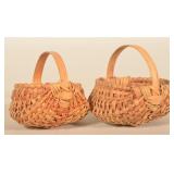 Pair of Splint Oak Miniature Baskets