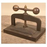 Large Cast Iron & Brass Book Press