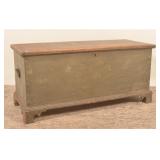 Early Blue-Painted PA Dovetailed Blanket Chest
