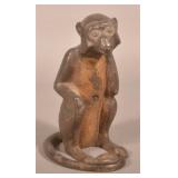 Hubley Figural Cast Iron Monkey Door Stop