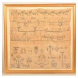Rare Manheim, PA 1830 Wolff Family Sampler