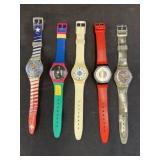 (5) Vintage Swatch Watches