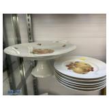 German Chinaware Plate with Cake Stand