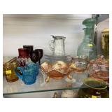 Decanter and Syrup Bottles with Art Glass