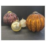 (4) Contemporary Glass Ornaments