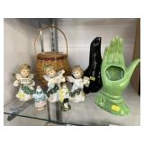 Longaberger Basket, Porcelain Figurines, Planter