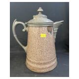 Brown Agate Ware Coffee Pot