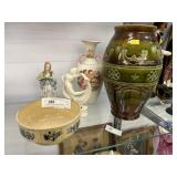 Pottery and Porcelain Vases with Figurines