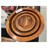 (4) Turned Wood Bowls