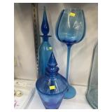 Stoppered Bottles with Art Glass Vase