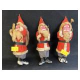 (3) Vintage Santa Ornaments