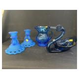(4) Pieces of Hand Blown and Satin Glassware