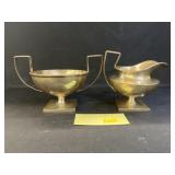 Sterling Monogrammed Sugar and Creamer