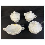 (4) Pieces of Fenton Milk Glass
