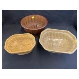 (3) Stoneware Food Molds