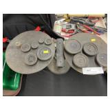 Cast Metal Balance Scale with Weights