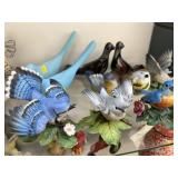 Porcelain and Glass Bird Figurines