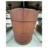 Red Painted Wood Bucket