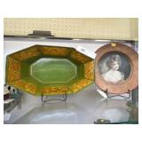 Toleware Tray with Decorative Plate