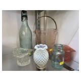 Depression and Art Glass with Brewery Bottle