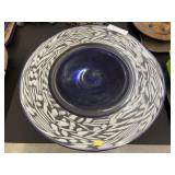 Large Art Glass Center Pedestal Plate