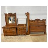 Antique 3-PC. Oak Bedroom Suite
