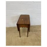 Small Walnut 1-drawer Drop Leaf Table