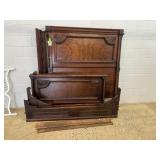 Antique Queen Size Mahogany High Back Bed