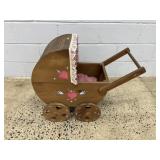 Wooden Doll Stroller