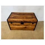 Vtg. Flat Top Steamer Trunk