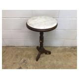 Vtg. Circular Marble Top Plant Stand