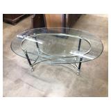 Glass Top Oval Coffee Table