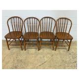 (4) Plank Seat Side Chairs