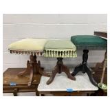(3) Various Victorian Organ Stools