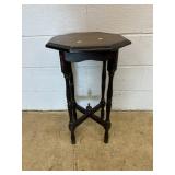 Vtg. Hexagon Mahogany Plant Stand