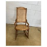 Vtg. Cane Seat & Back Rocking Chair