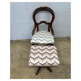 Victorian Upholstered Side Chair & Stool