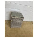 Plastic Wicker Stand w/ Glass Top