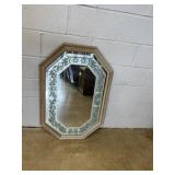 Decorative Etched, Framed Mirror