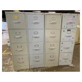 (4) Hon Metal 4 Drawer Filing Cabinets