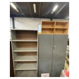 Metal Bookcase with Storage Cabinet
