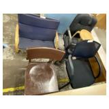 (4) Assorted Chairs with Wooden Foot Stool