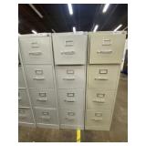 (3) 4 Drawer Filing Cabinets