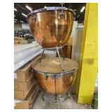 (2) Polished Copper Bowl Timpani Drums