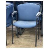 (10) Blue Upholstered Metal Frame Chairs