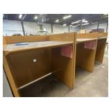 (3) Oak Stand-Up Workstations